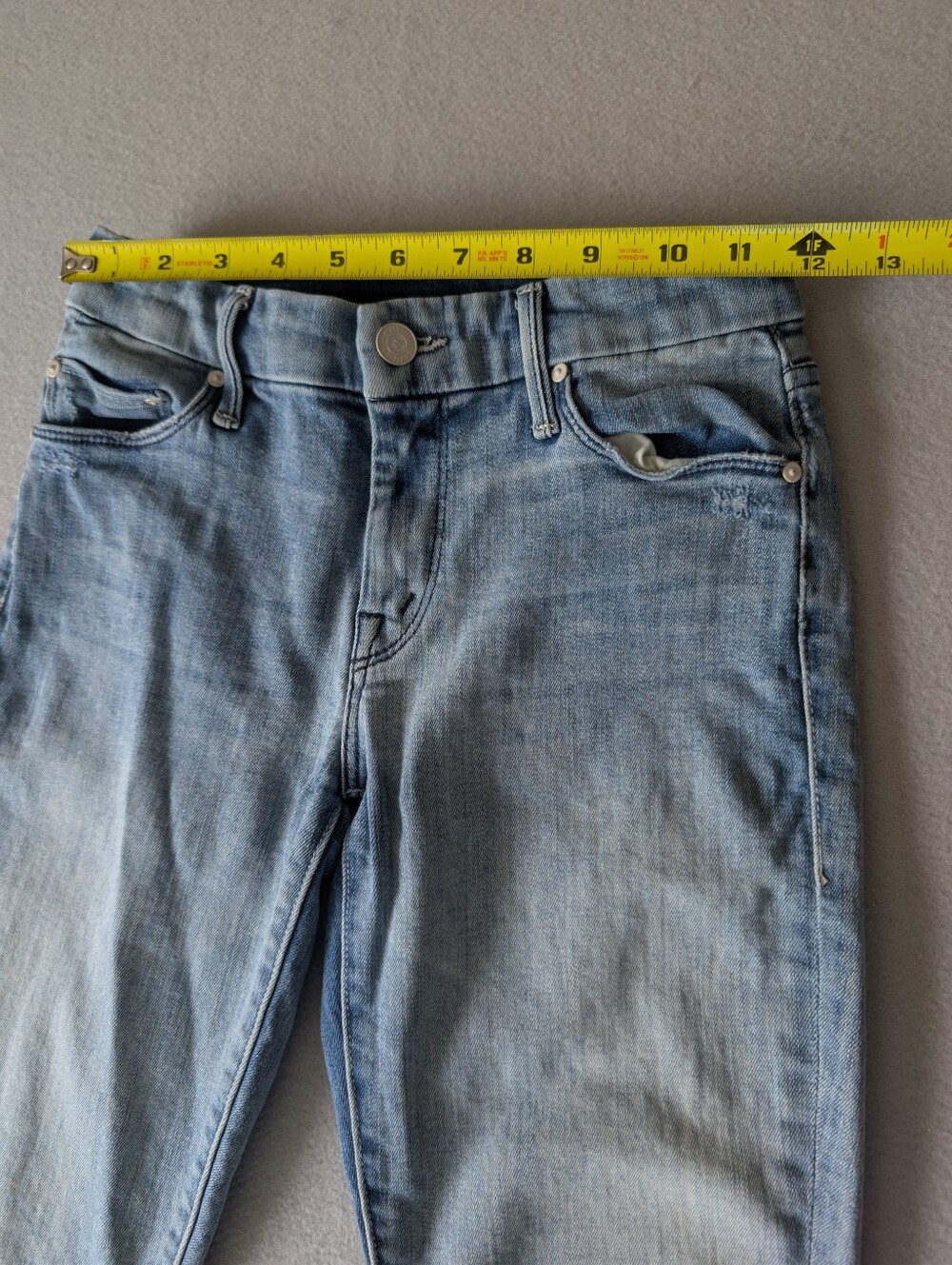Mother The Looker Light Wash Distressed Skinny Jeans Sz 26 Women's Made In USA image 6